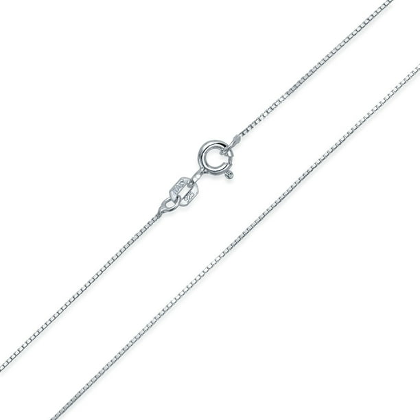 925 Sterling Silver Women's BOX Chain Italy Made Necklace